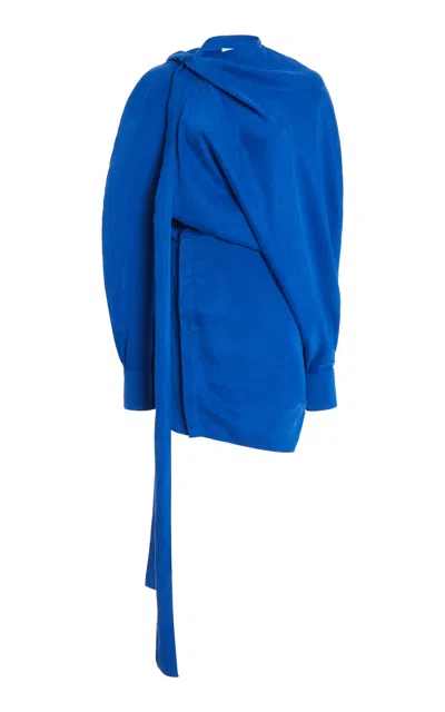 Ferragamo Electric Blue Asymmetric Mini Dress