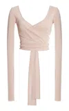 Ferragamo Wrap-front Top In Light Pink