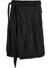 Ferragamo Wrap Midi Skirt In Black