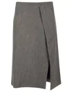 Ferragamo A-line Tweed Wrap Skirt In White