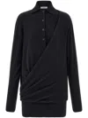 Ferragamo Knitted Polo Dress In Black