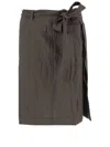Ferragamo Belted Waist Ruched Midi Skirt