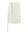Ferragamo Wrap-front Cotton-blend Knee-length Skirt In White