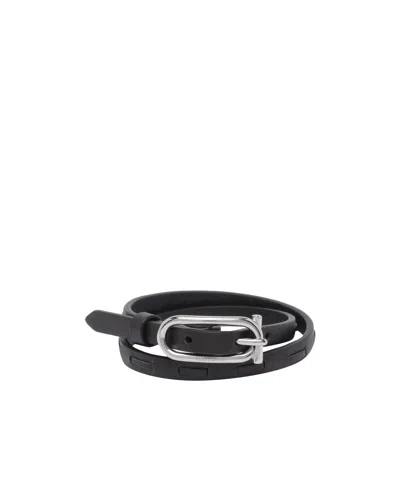 Ferragamo Men Gancini Wrap Bracelet In Black