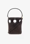 Ferragamo Xs Gancini Raffia Bucket Bag In Brown