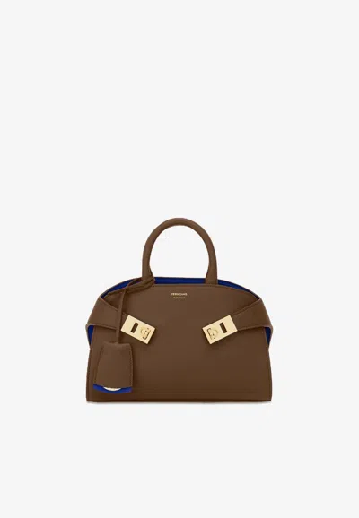 Ferragamo Xs Hug Bi-color Top Handle Bag In Pink