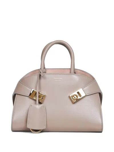 Ferragamo Xs Hug Tote Bag In Gray