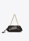 Ferragamo Xs Scarf Leather Chain Shoulder Bag In Brown