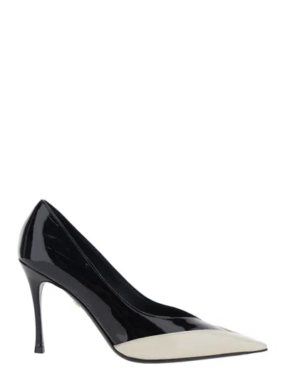 Ferragamo Yasmin 95-adv Pointed-toe Pumps In Leather With High Heel In Black