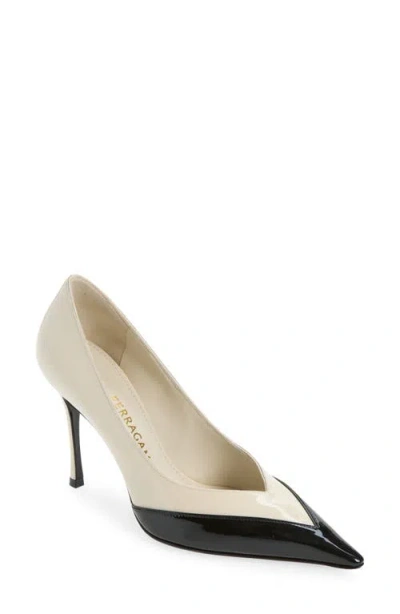 Ferragamo Yasmin Two-tone Pointed Toe Pump In Multi