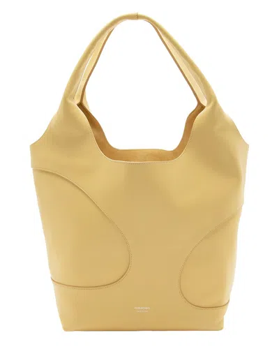 Pre-owned Ferragamo Yellow Leather Cut Out Hobo (authentic Pre-loved)