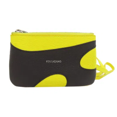 Pre-owned Ferragamo Yellow Leather Pouch () In Multi