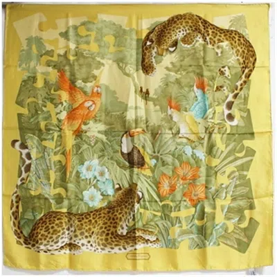 Pre-owned Ferragamo Yellow Silk Scarf () In Multi