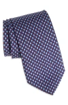 Ferragamo Zac Table Tennis Print Silk Tie In Blue