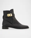 Ferragamo Zanira Leather Ankle Boots In Black