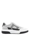 Ferragamo Nappa Leather Sneakers Contrast Sole In Gray