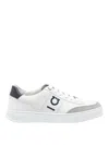 Ferragamo Low-top Sneaker With Gancini Sneakers White In White