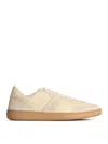 FERRAGAMO CREAM LEATHER ACHILLE 1 SNEAKERS