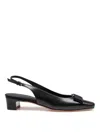 Ferragamo Bow Detail Slingback Pump In Black