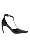 Ferragamo Lysandra Patent T-strap Stiletto Pumps In Black