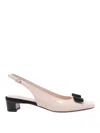Ferragamo Slingback Pumps With Block Heel And Bow