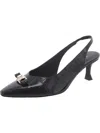 Ferragamo Willis 55 Bow-detailed Leather Slingback Pumps In Black