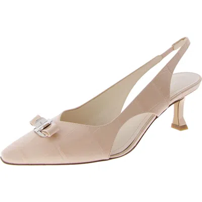 Ferragamo Zarula 55 Womens Faux Leather Embellished Slingback Heels In Multi