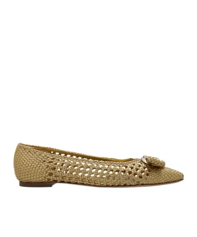 Ferragamo Zea Ballet Flats In Gold