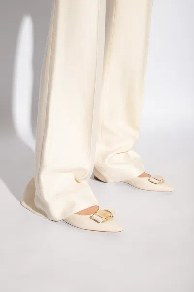 Ferragamo ‘zea' Ballet Flats In Cream