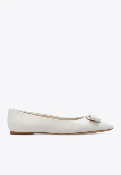 FERRAGAMO ZEA VARA BOW BALLET FLATS IN NAPPA LEATHER