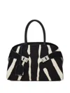 Ferragamo Zebra Print Buckle Hug Tote Bag In Black