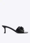 Ferragamo Zelie 55 Vara Plate Leather Sandals In Black