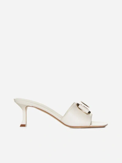 FERRAGAMO ZELIE LEATHER MULES