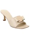 Ferragamo Mules Mid Heel Bow Detailing In White