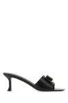 Ferragamo Zelie 55 Vara Plate Leather Sandals In Neronero