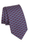 Ferragamo Silk Tie Ties And Bow Ties Multicolor In Navy/rosso
