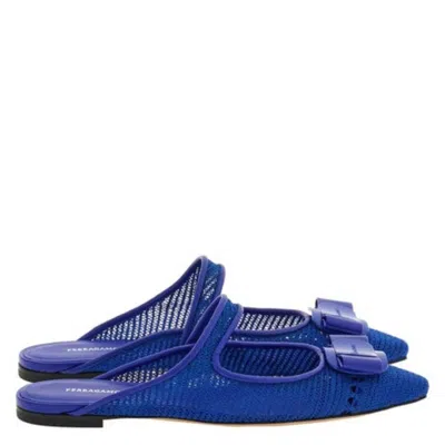 Ferragamo Zelye Mesh Vara Bow Ballet Mules In Animal Print