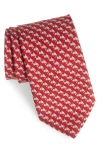 Ferragamo Zeno Ski Print Silk Tie In Rosso
