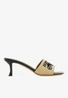 Ferragamo Jacquard High-heeled Sandals In Multicolor