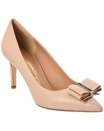 Ferragamo Zeri Leather Pump In Pink