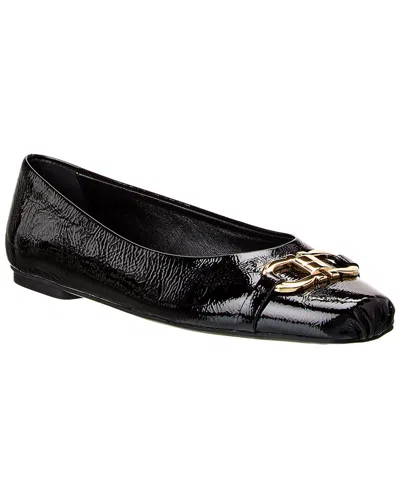 Ferragamo Black Patent Leather Gancini Ballerina