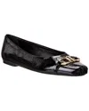 Ferragamo Zilo Patent Flat In Black