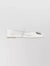 Ferragamo Zina Ballerina Shoes Bow Detail In Silver