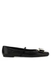 Ferragamo New Vara Bow-embellished Ballet Flats In Black