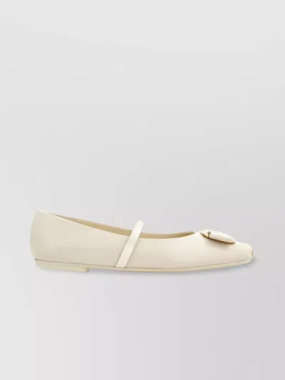 Ferragamo Zina Bow Detail Round Toe Flats In Multi