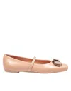 Ferragamo Zina Leather Ballerina Flats, Amaretti Color In Pink