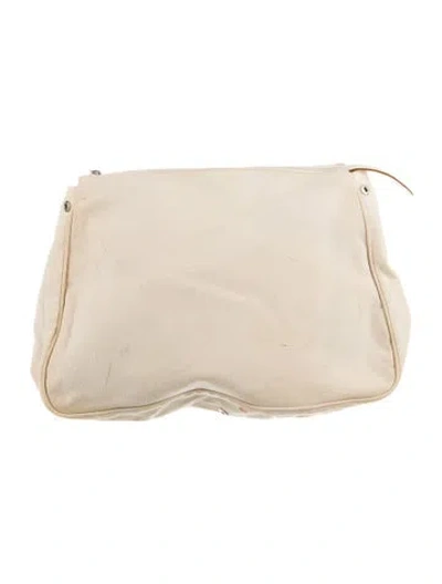 Pre-owned Ferragamo Zip Closure Cosmetic Bag In Neutrals