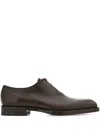 Ferragamo Derby Shoe With Zip Detail In Brown