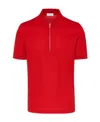 Ferragamo Zip Collar Polo Shirt In Red