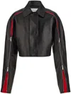 Ferragamo Woman Short Jacket With Contrasting Inserts In Black